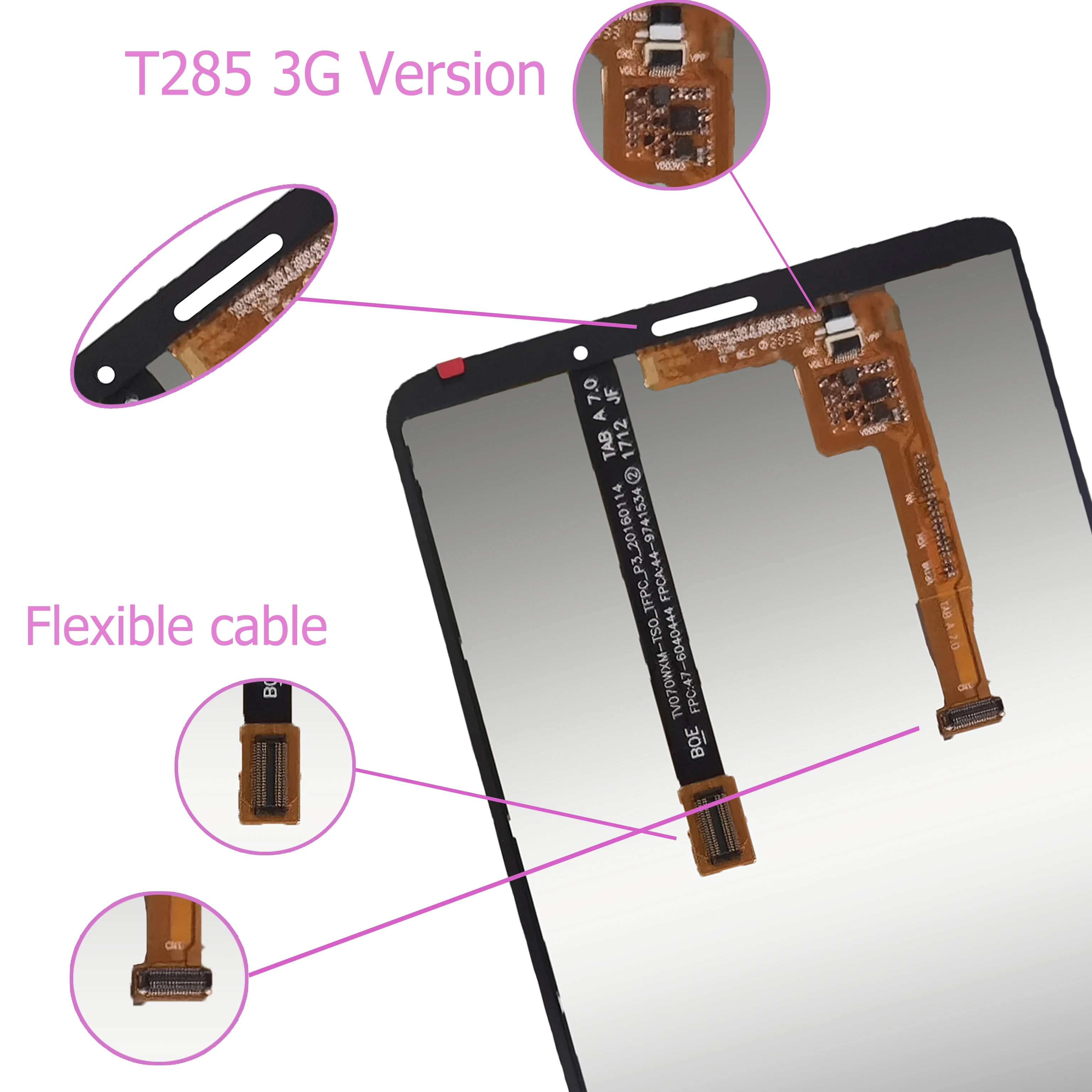 7-дюймовый ЖК-дисплей для Samsung Galaxy Tab A 7.0 2016 SM-T280 SM-T285 T280 T285 с дигитайзером