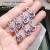 925 sterling silver female sweet earrings excellent elegant double cricle earring for woman girl wedding jewelry earrings