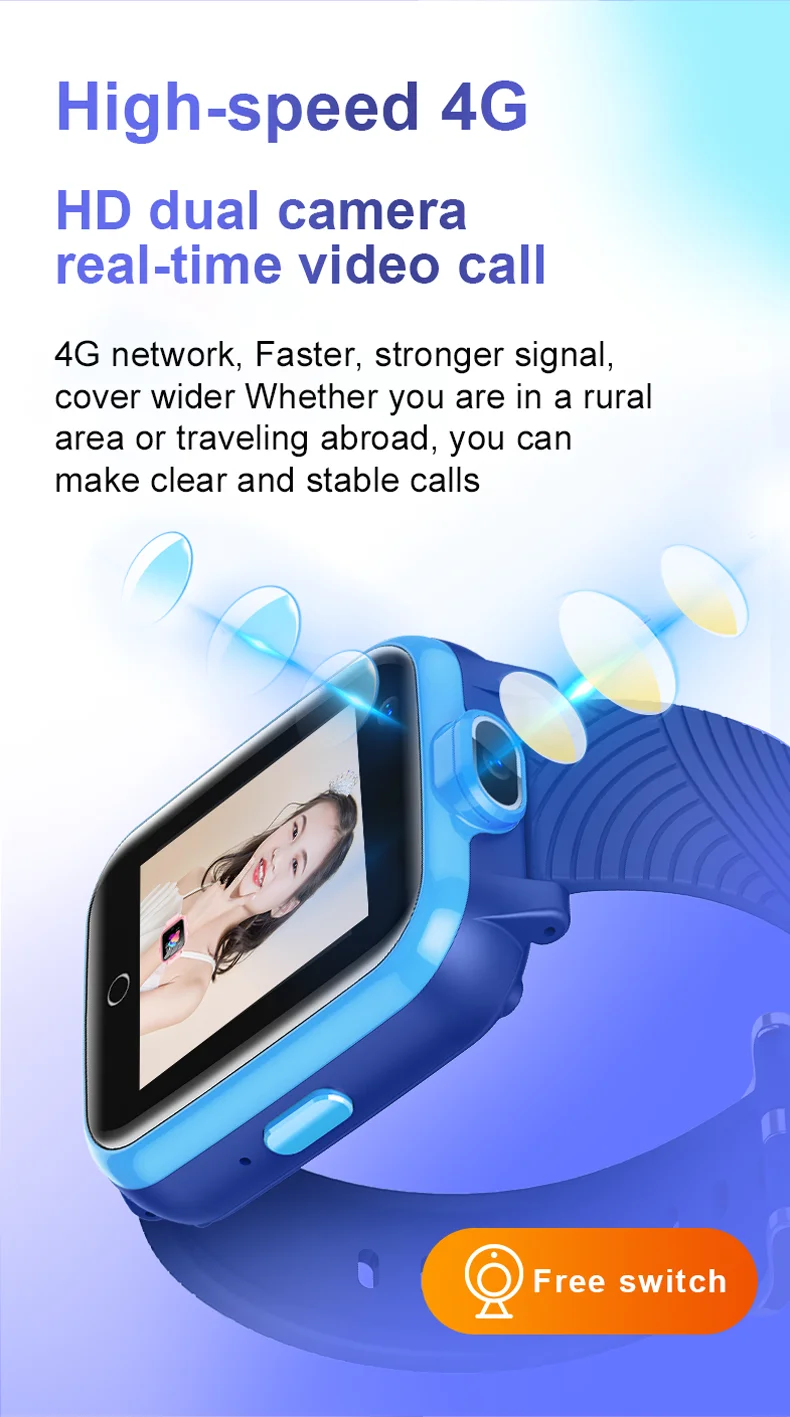 Детские Смарт-часы с GPS позиционирование 4G Sim-карта SOS телефонный звонок 8 Гб ПЗУ