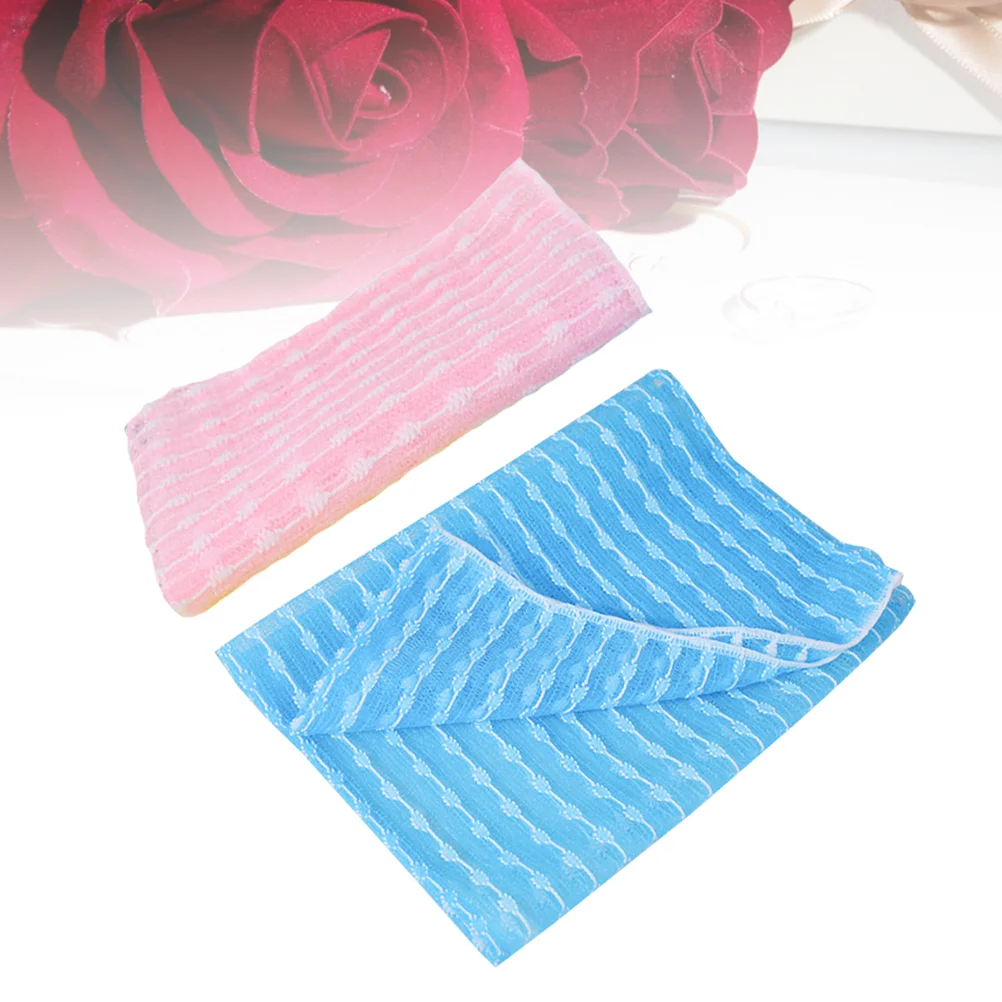 

2pcs Exfoliating Towel Nylon Bath Towel Scrubber for Men (Blue and)