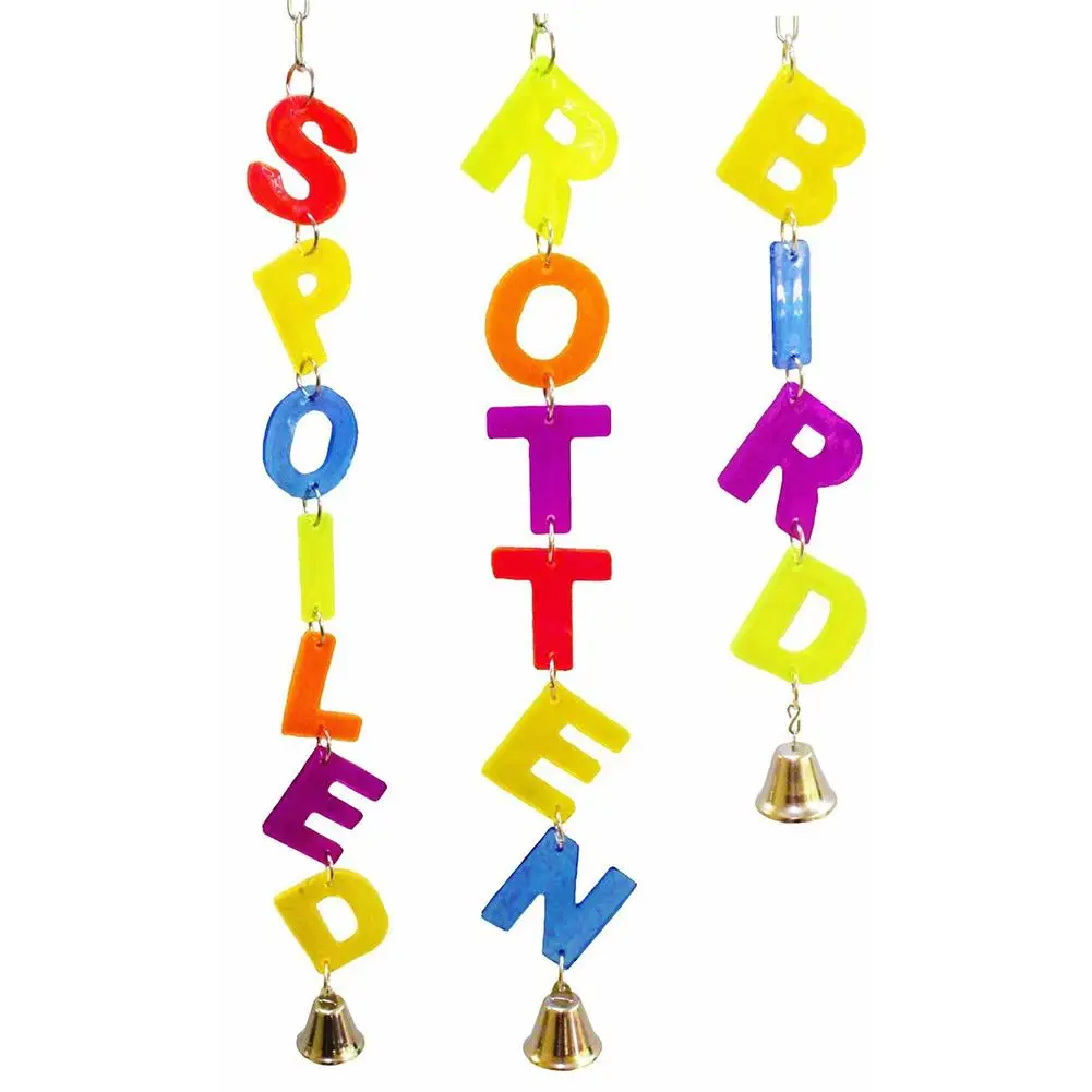 

Подвесная игрушка-алфавит в виде попугаев, жевательные игрушки с колокольчиком и птичьей клеткой