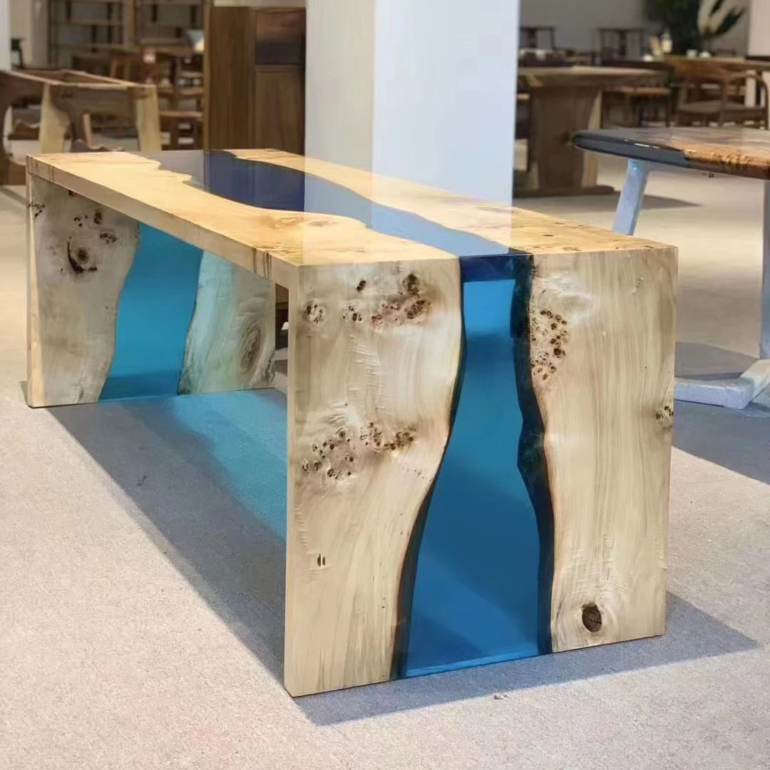 Уникальный стол из эпоксидной древесины с консолью массива дерева деревянные