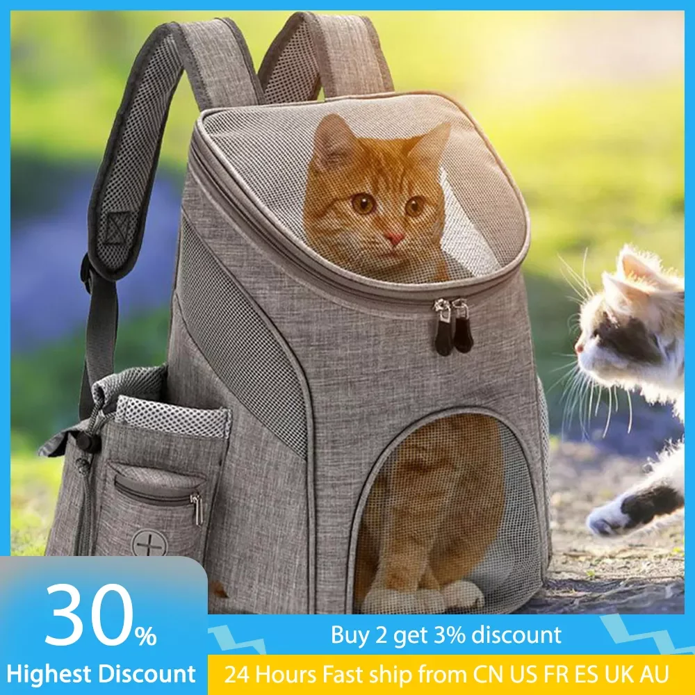 

2022New Breathable Pet Bag Multifunctional Outing Portable Mesh Cat Dog Sack Convenient Collapsible Pet Backpack Outdoor Travel