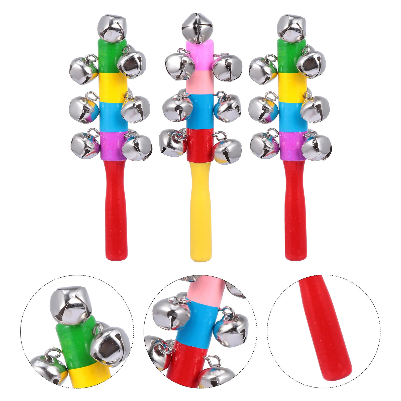 

Hand Bells Bell Jinglebaby Toys Christmas Wooden Musical Shaker Toystick Sleigh Kids Wood Instrument Sticks Musichandheld Handle
