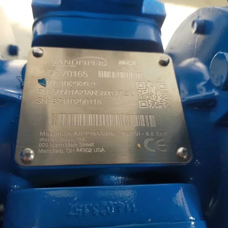Фото 【Хит продаж】Пневматический двухмембранный насос Sandpiper S05B1A2TANS600-ATEX с воздушным приводом, высоконапорный водяной насос №5