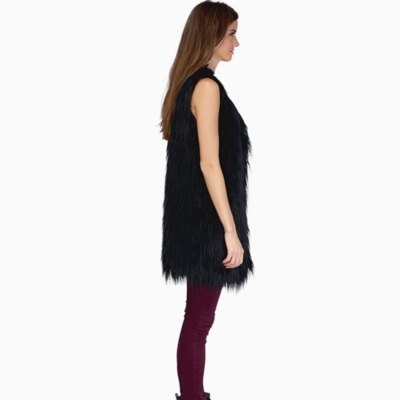 ICCLEK New wool vest LONG imitation fur vest women's autumn and winter women's coat women's wear
