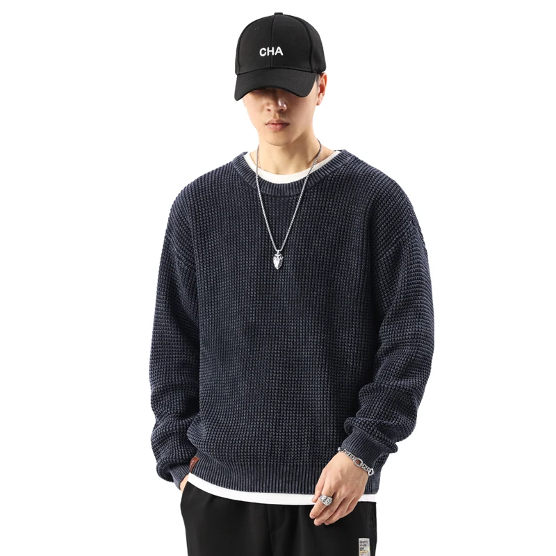 High-Quality Korean Fashion Knitted Sweater Men Pullovers Men Autumn Solid Color Wool Sweaters Men Street Wear Mens Clothes