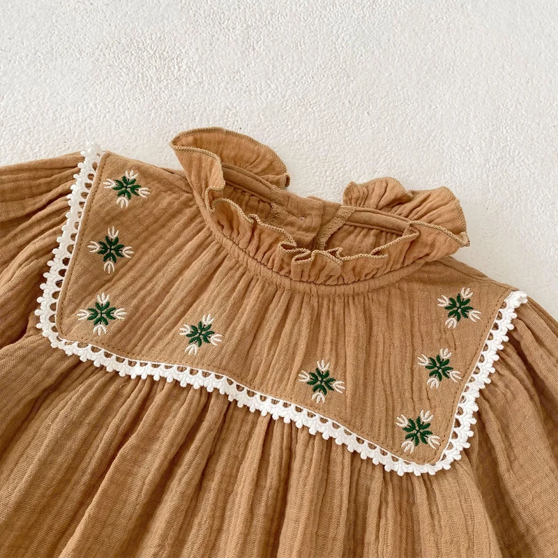 Новая Осенняя детская одежда комбинезон для девочек 0-2 лет с длинным рукавом и