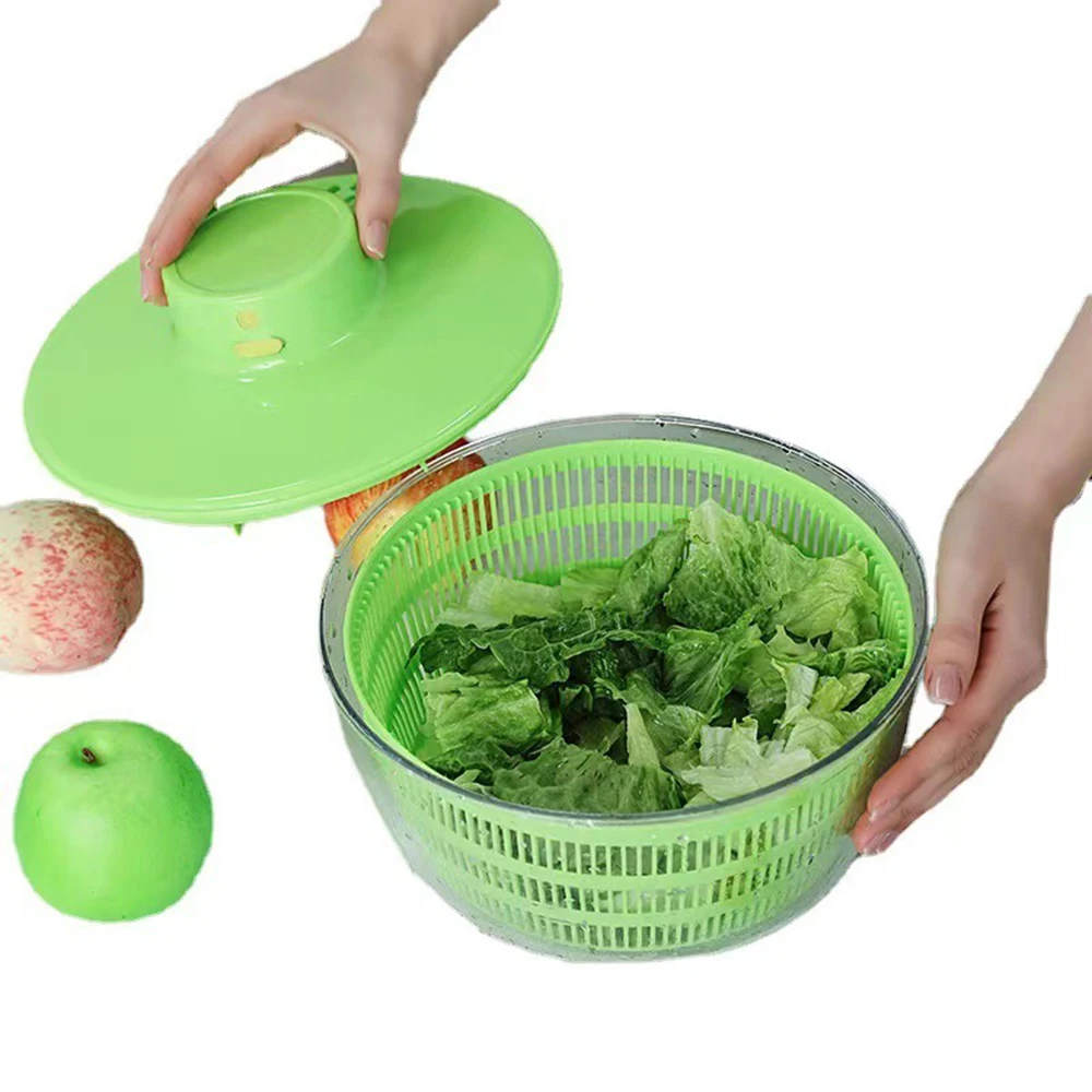 

USB Electric Salad Spinner Fruit Vegetable Dehydrator 5L Drain Basket Multifunctional Shake Fast Dryer For Home Bar Kitchen Tool