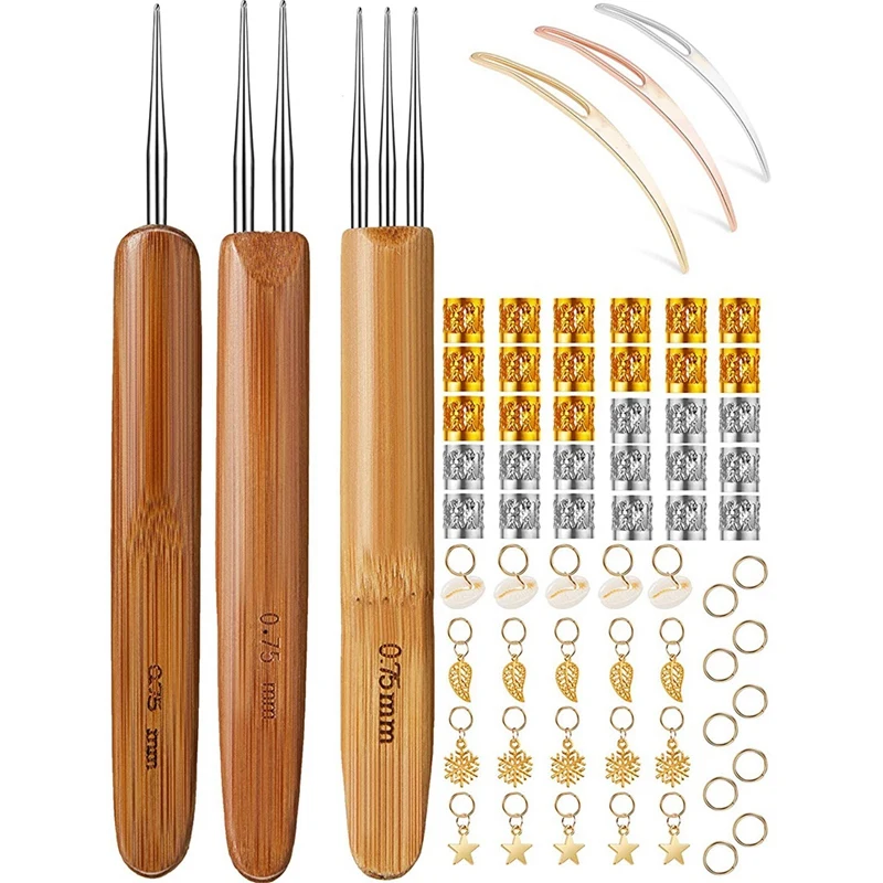 

86 Pieces Crochet Tool Kit, 0.75Mm Crochet Hook Needle Hair Weaving Locking Tool For Braid Accessories
