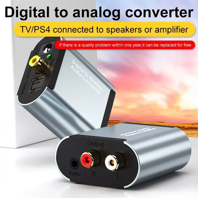 

2020 New Optical Digital Stereo Audio SPDIF Toslink Coaxial Signal To Analog Converter DAC Jack 2*RCA Amplifier Decoder Adapter