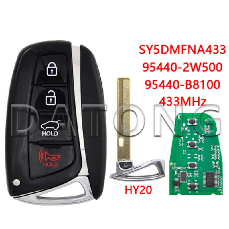 

Пульт дистанционного управления Datong для Hyundai Santa Fe Genesis Azera 2013-2018 SY5DMFNA04 SY5DMFNA433 ID46 PCF7952