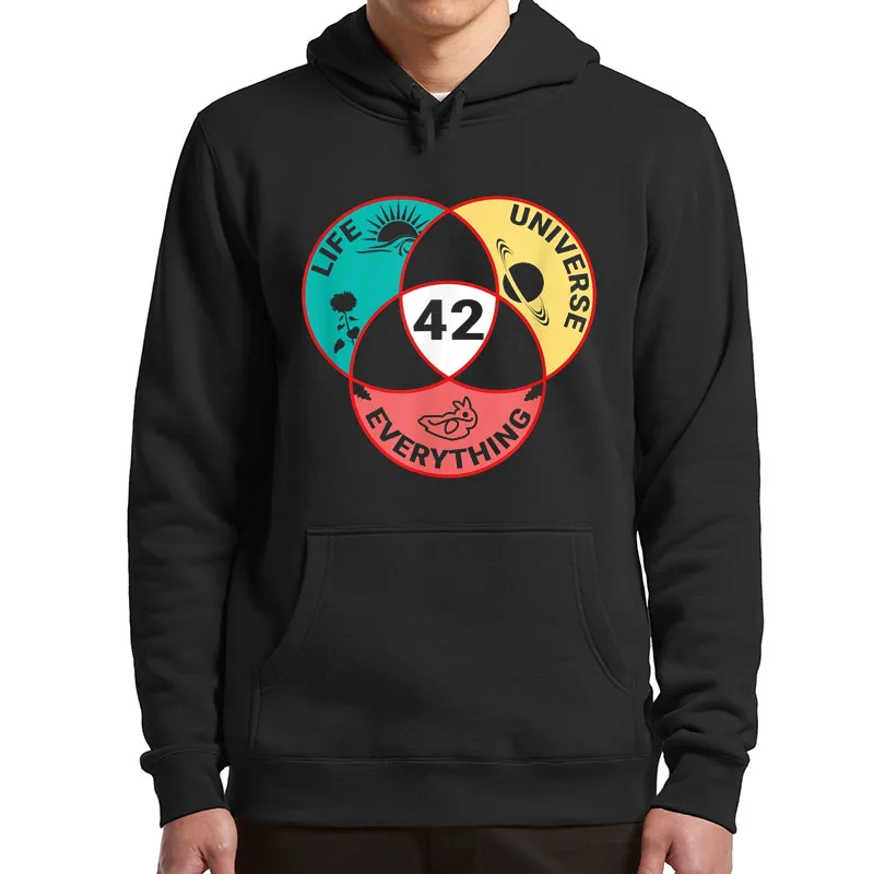 

42 The Answer To Life Hoodies Universe And Everything Science Geek Nerd Pullover The Hitchhiker's Guide To The Galaxy Clothing
