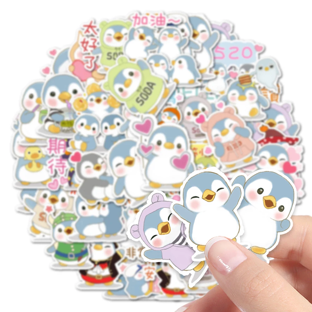 Матовые Самовышающиеся Наклейки С Синим Пингвином Для Настольных Чехлов