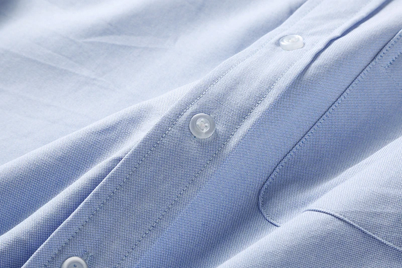 TB Shirts Men New Shirts Long Sleeve Striped Men Slim White Casual Shirt Turn Down Collar Oxford Solid Men's Clothing