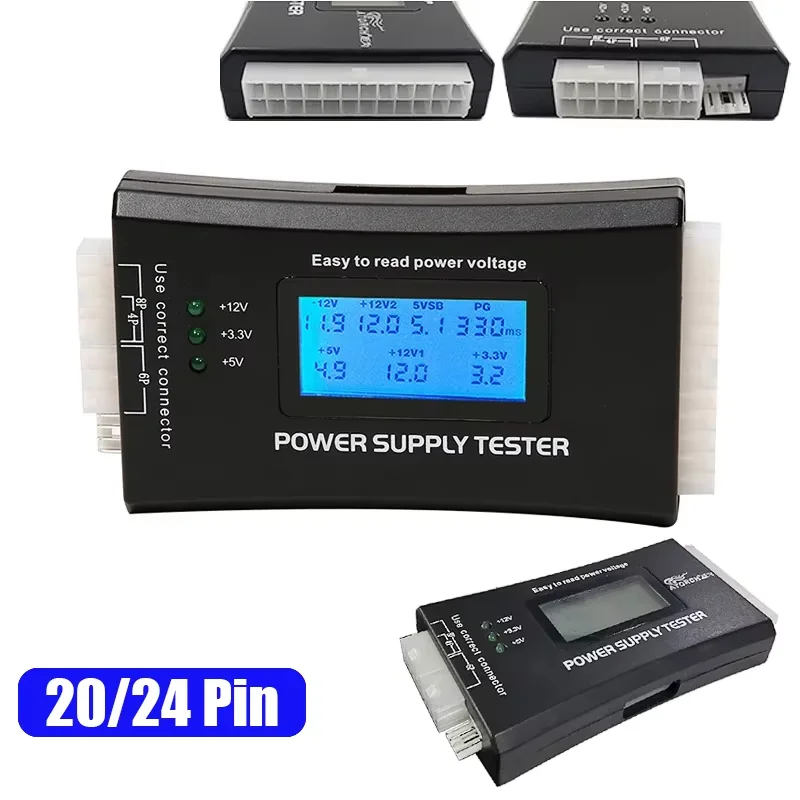 Цифровой тестер источника питания с ЖК-дисплеем многофункциональный компьютер 20