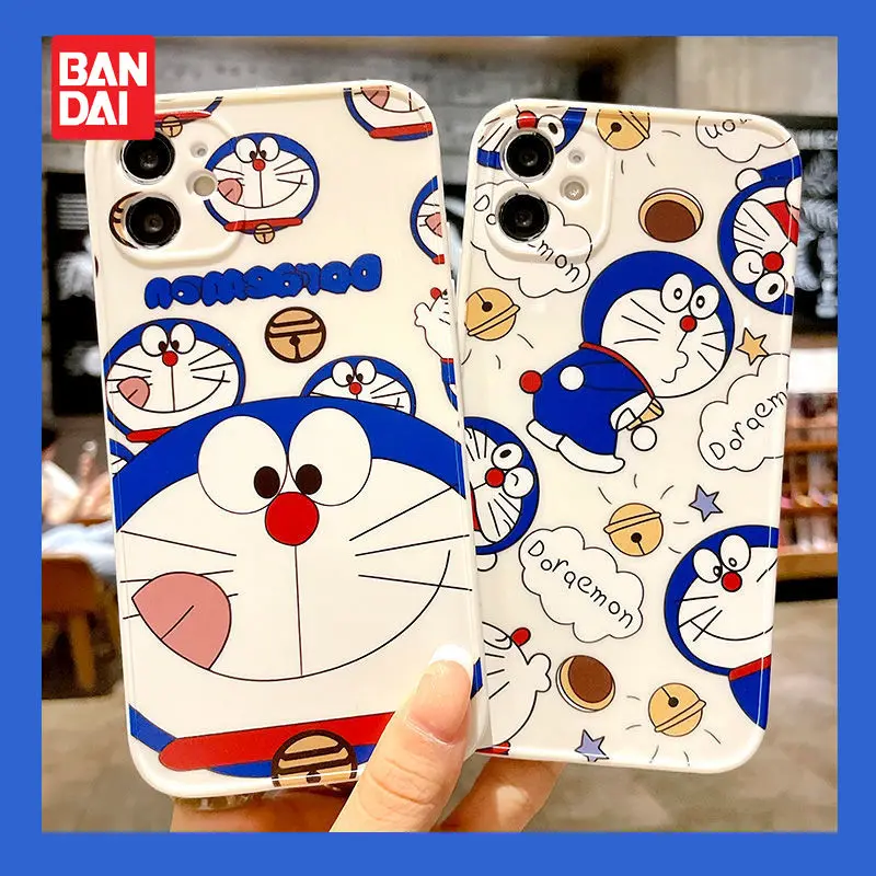 

Bandai Doraemon phone case for iPhone 13 13Pro 12 12Pro 11 Pro X XS Max XR 7 8 Plus Anti-fall Kawaii Cartoon Back Covers Shell