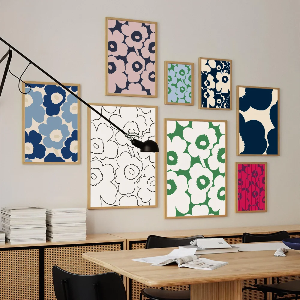 M-Marimekkos Цветочный дизайн Печать плакатов Настенные панно Гостиная Украшение дома