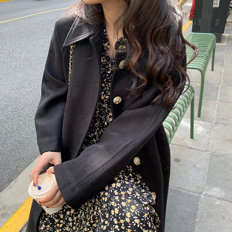 

Autumn Korean Version of The New Bottoming Floral Dress Temperament Waist Over The Knee Midi Skirt