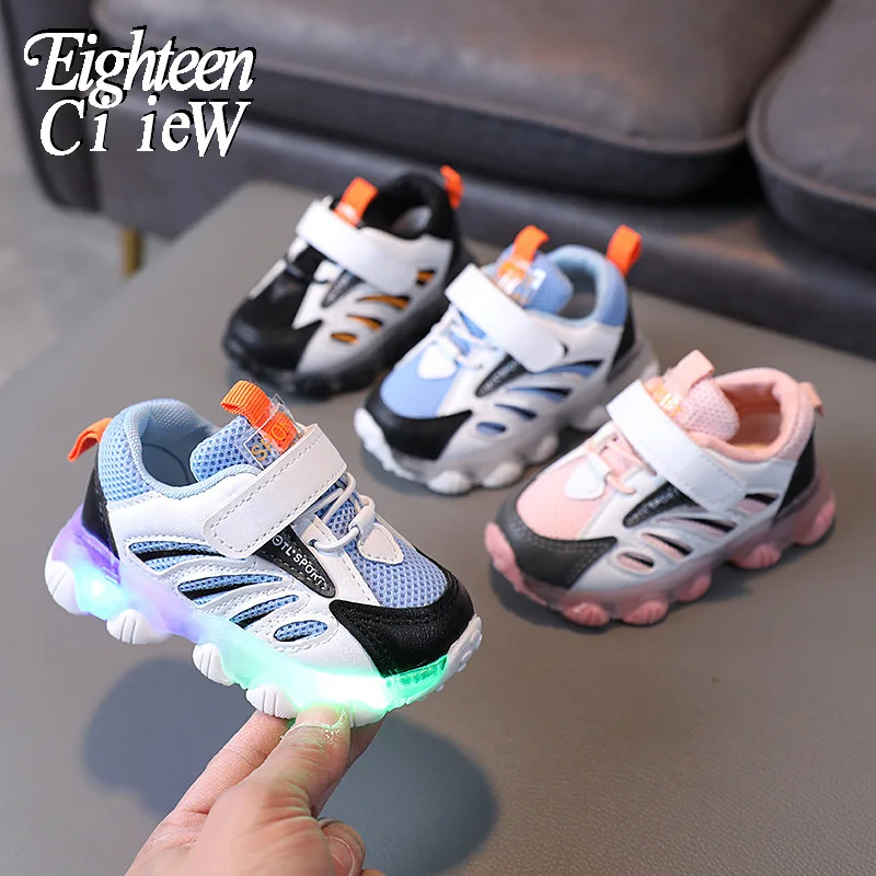 

Size 21-30 Baby Glowing Sneakers for Boys Breathable and Lightweight Wild Children Casual Glowing Shoes tenis infantil menino
