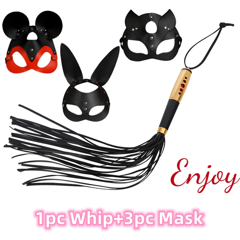 1 шт. плетка + 3 маска-спагель весло плеть флирт рабство БДСМ бондаж флоггер