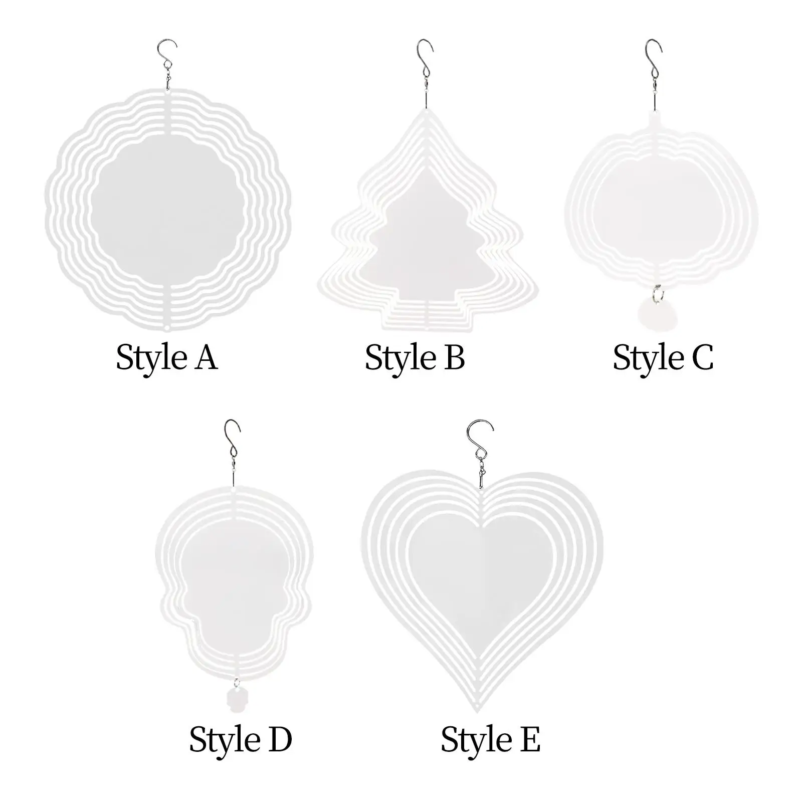 

Сублимационный ветряной колокольчик без рисунка, металлический художественный поворотный стол, подвесной ветряной Ловец 3D