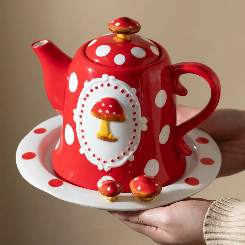 

New Fashion Breakfast Coffee Ceramic Teapot Teapot Household Tea Set Boutique Kitchen Supplies Coffee Mug