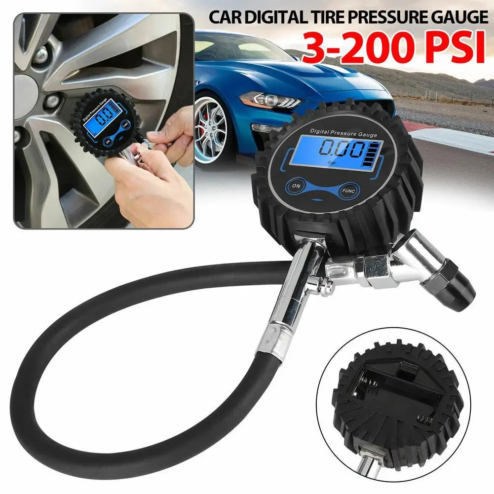 

High Accuracy 3-200PSI Digital Tyre Tire Air Pressure Gauge LCD Manometer Pressure Gauge With Backlit Lcd for Car Truck