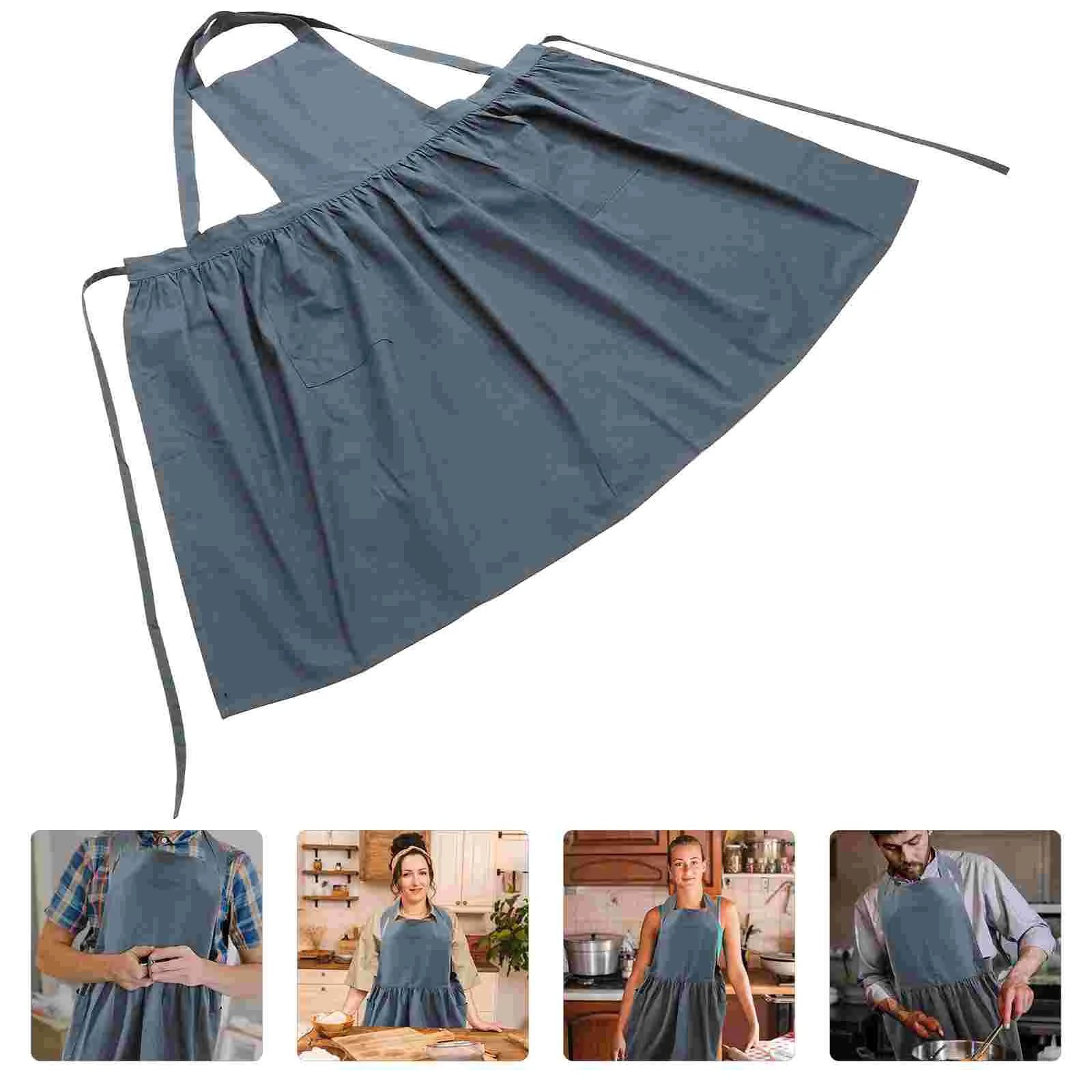

Apron Aprons Cooking Pinafore Dressbakingbarbecue Household Gardening Bib Bbq Grid Lovely Comfortable Work Grill Waist