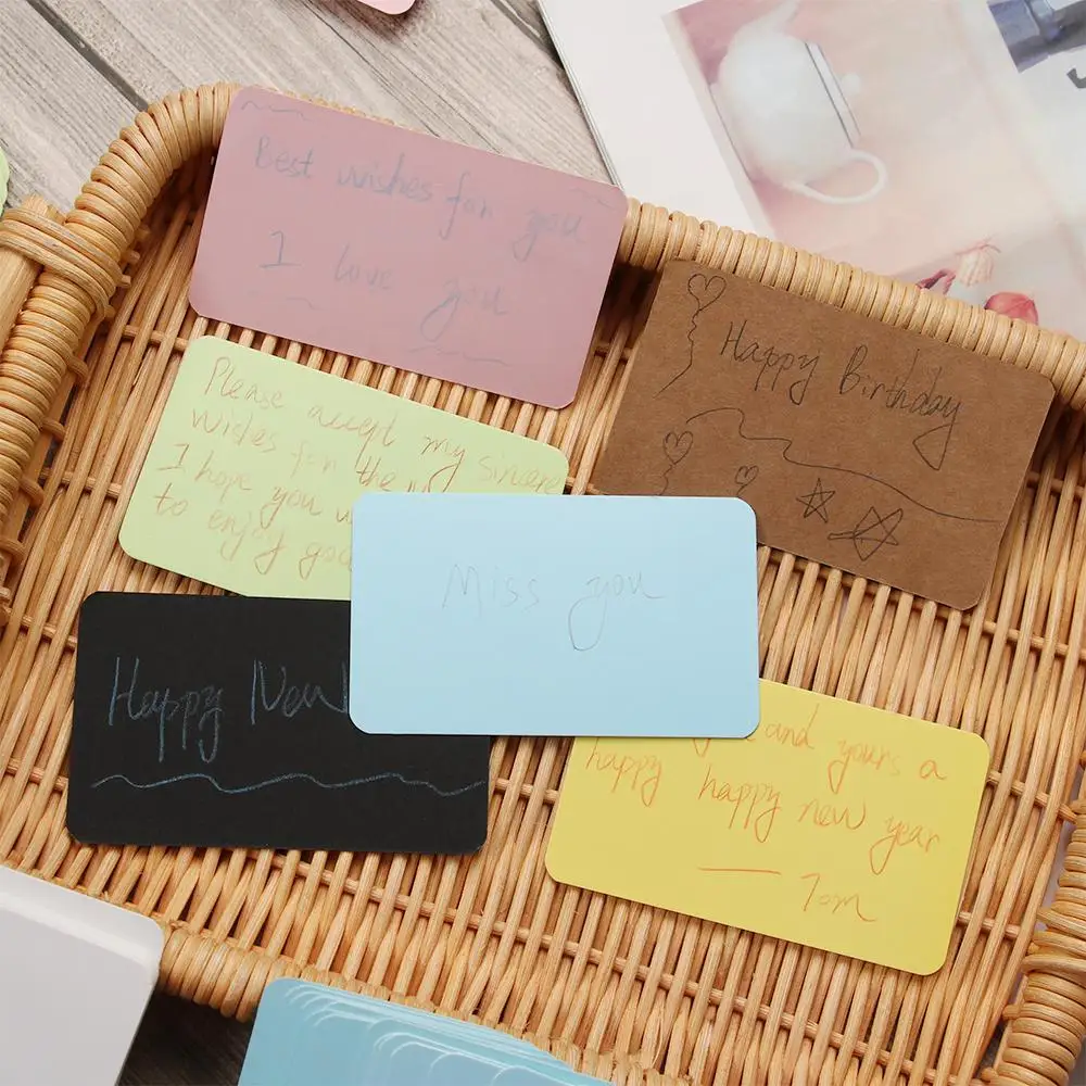 

100 Pcs/Set Portable Business Card Message Note Blank Word Cards Kraft Paper Learning Notes Office School Supplies