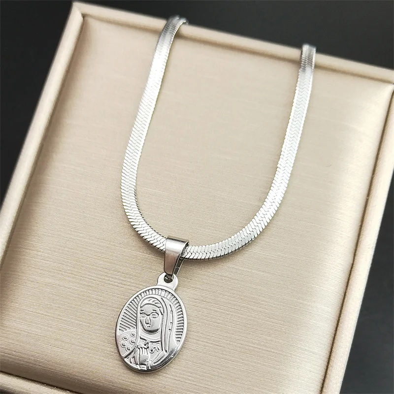 Ожерелье с подвеской Дева Мария из нержавеющей стали