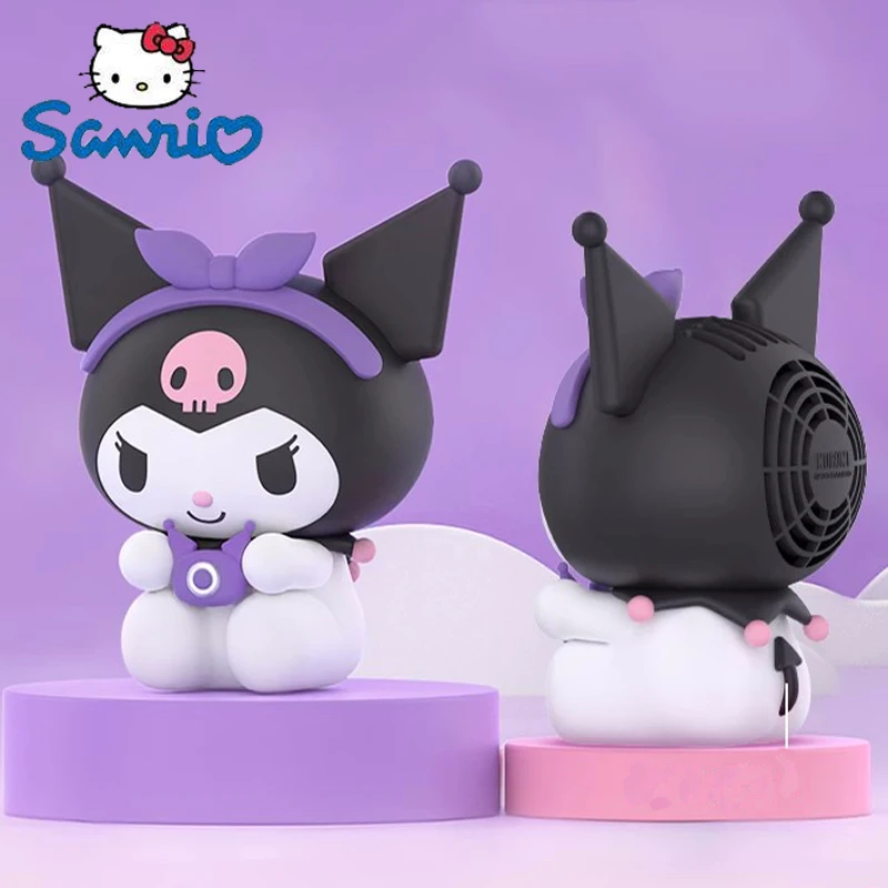 

Sanrio Kawaii Kuromi Fan Action Figure Cartoon Anime Figurine Model Collection Doll Summer Mini Fan Outing Girl Birthday Gift