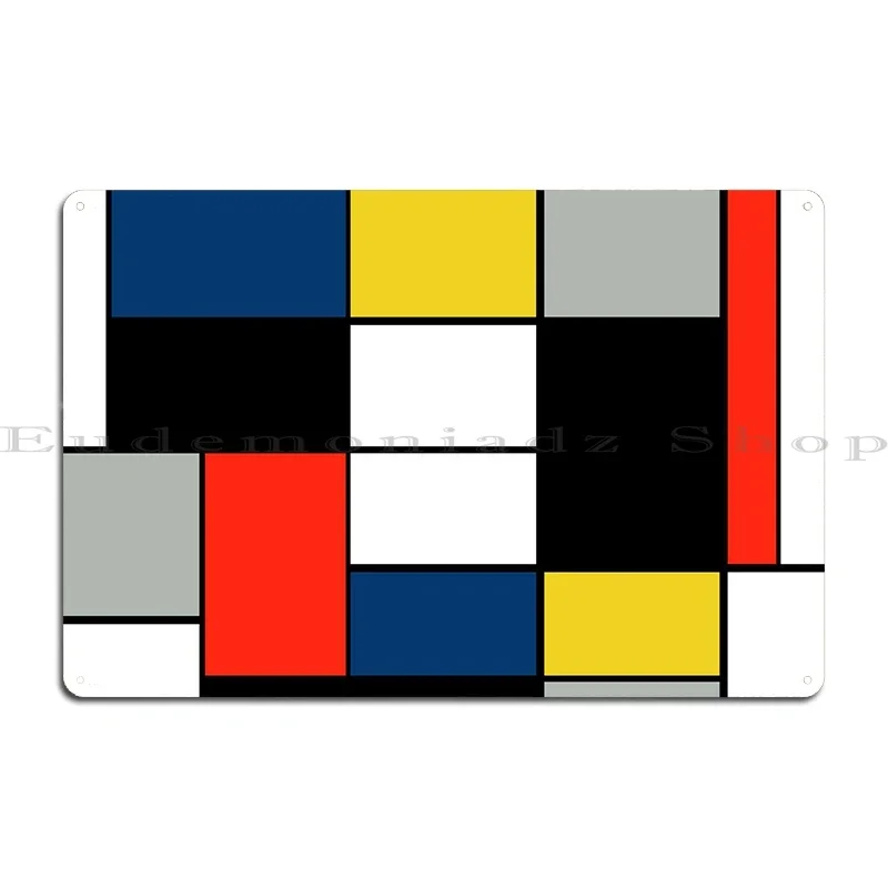 Состав Питер Мондриана металлическая вывеска фреска для паба на заказ ржавая