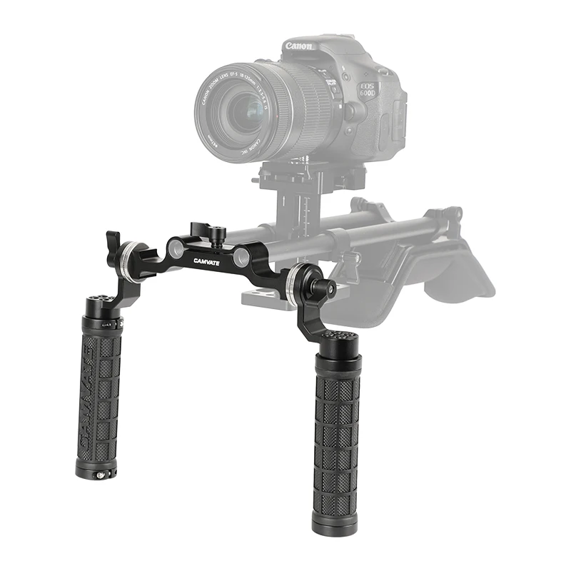 CAMVATE Adjustable Camera Rosette Handgrips & 15mm Rod Clamp Railblock with ARRI Rosette Mount For DSLR Camera Shoulder Rig enlarge