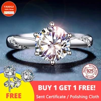 with certificate luxury tibetan silver s925 ring 2ct zirconia diamond wedding band women anniversary gift free sent earrings