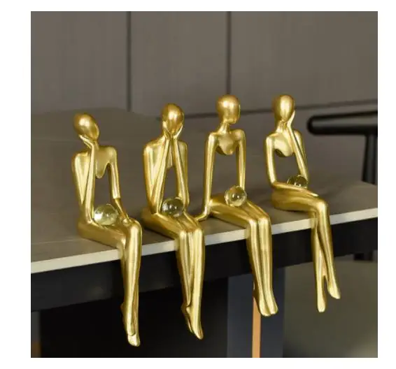 

Скандинасветильник шная сидячая абстрактная фигурка, художественное украшение для дома, крыльца, гостиной, модель комнаты, креативный полимерный артефакт