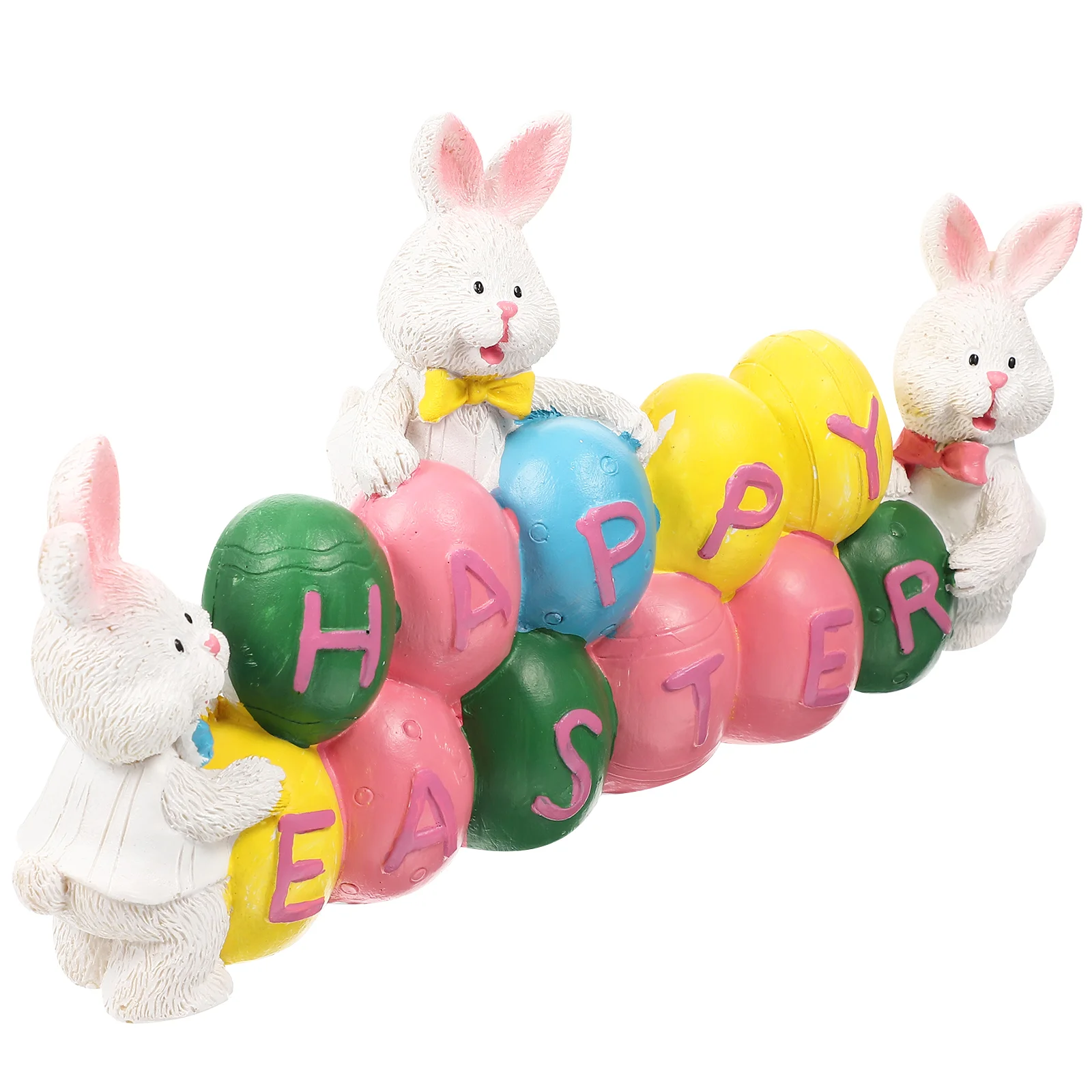 

Easter Bunny Rabbit Decor Centerpiece Tabletop Egg Table Spring Decoration Party Happy Eggs Ornament Sculpture Resin Desktop