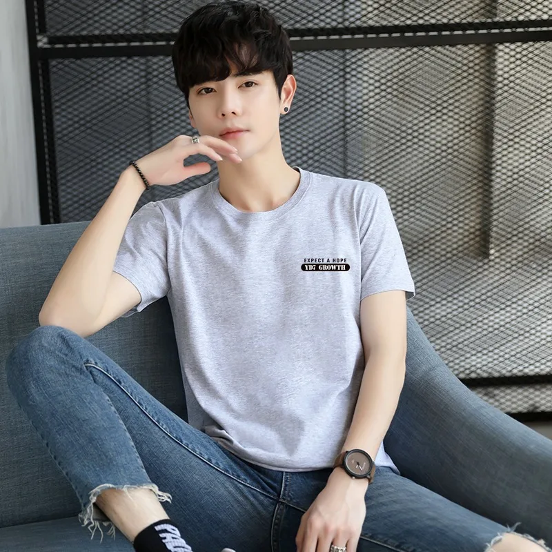 Футболка мужская с круглым вырезом и коротким рукавом из 2022 хлопка |