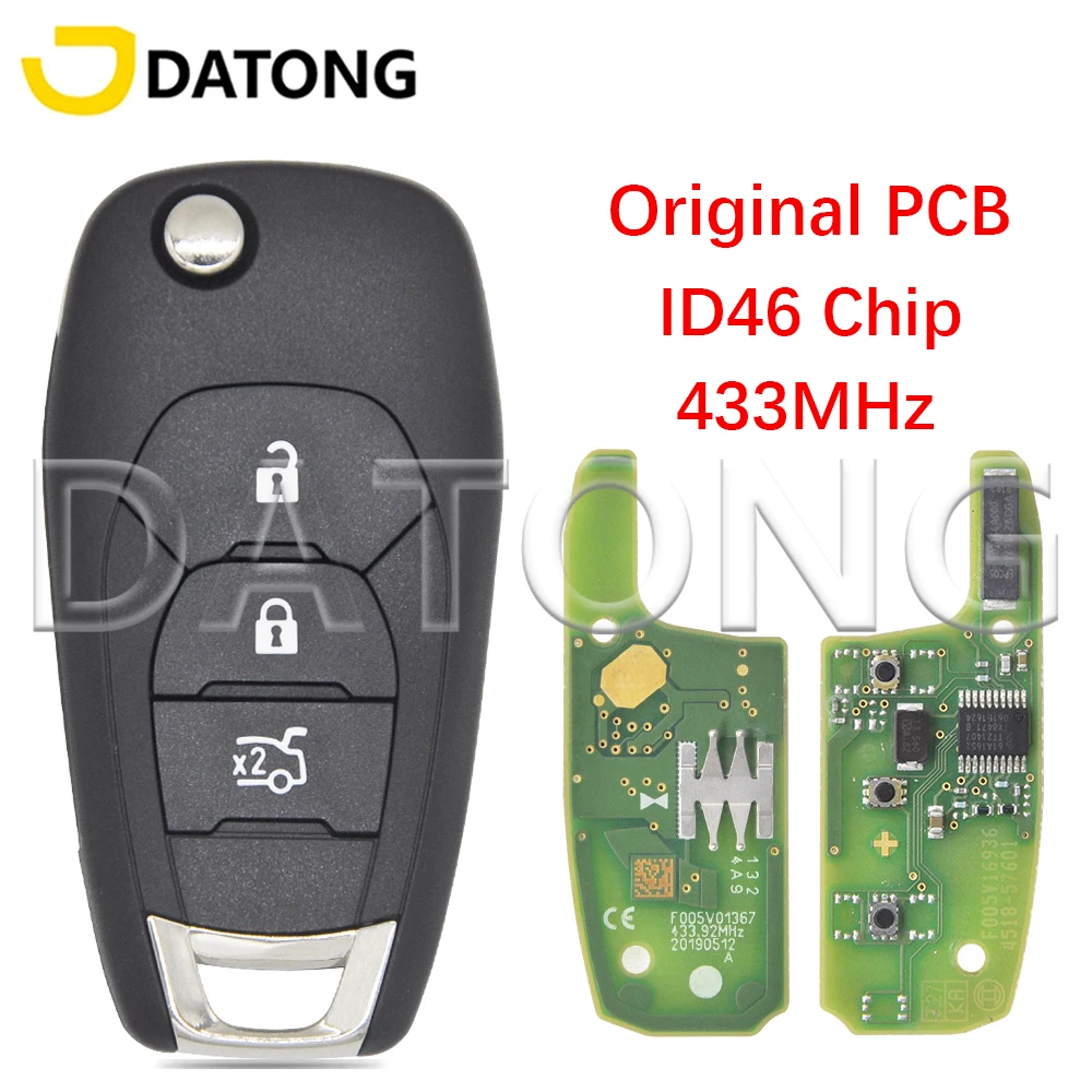 

Автомобильный дистанционный ключ Datong World для Chevrolet Cruz Onix Tracker Colorado RS XL7 XL8 Trailblazer ID46Chip 433 МГц, оригинальное управление печатной платой