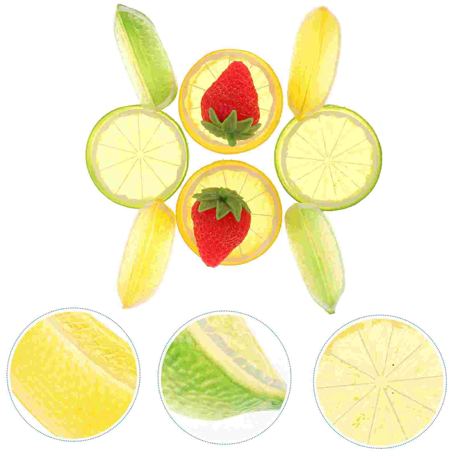 

Fruit Lemon Fake Artificial Model Fruits Simulation Ornament Decor Faux Bin Sensory Blocks Simulated Strawberry Yellow