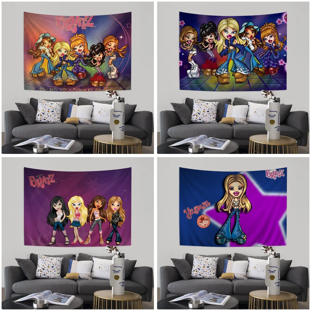 L-Lovely D-Doll B-Bratz мультяшный гобелен искусство научная фантастика комната домашний