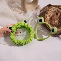 2 pcsset lady hair clasp wide brimmed elastic funny frogs portable head wrap for sports