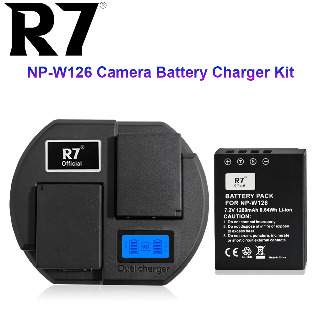 

R7 NP W126 NPW126 NP-W126 Battery and Dual Charger for Fujifilm X-T20 XT20 X100F X-H1 XH1 X-A5 XA5 X-A20 XA20 X-E3 X-T3
