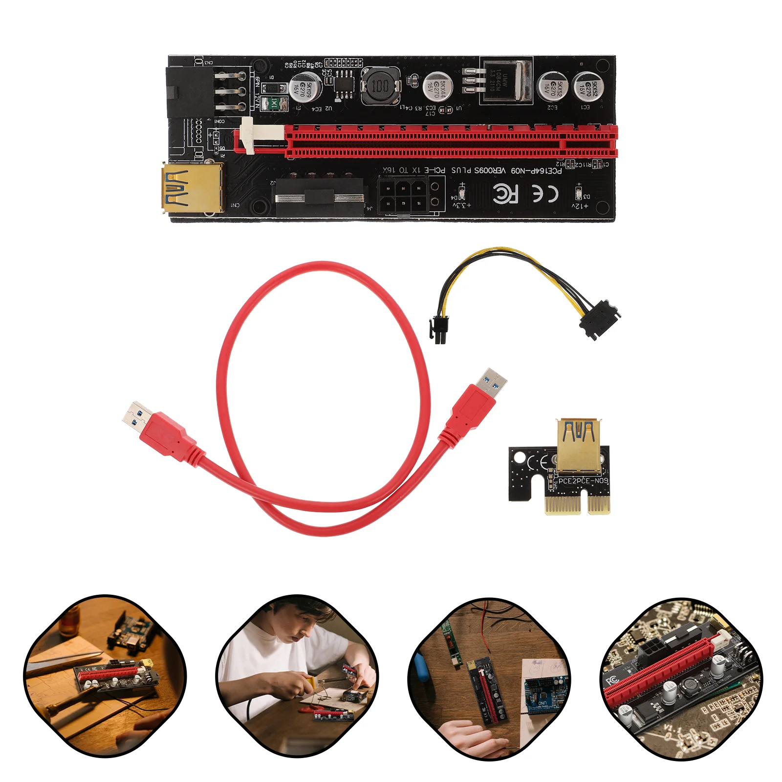 

1 Set PCI-E 1x to 16x Adapter PCI-E Mining Riser Computer Mining Supply