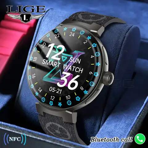 Смарт-часы LIGE NFC с Bluetooth, фитнес-трекером и Пульсометром
