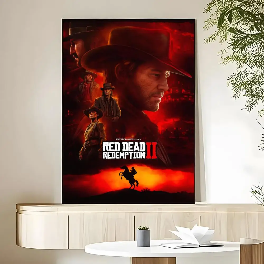 Фото Постер HD Game TV-Red-Dead-Redemption 2, водонепроницаемый, для дома, гостиной, спальни, бара, эстетическое украшение №5