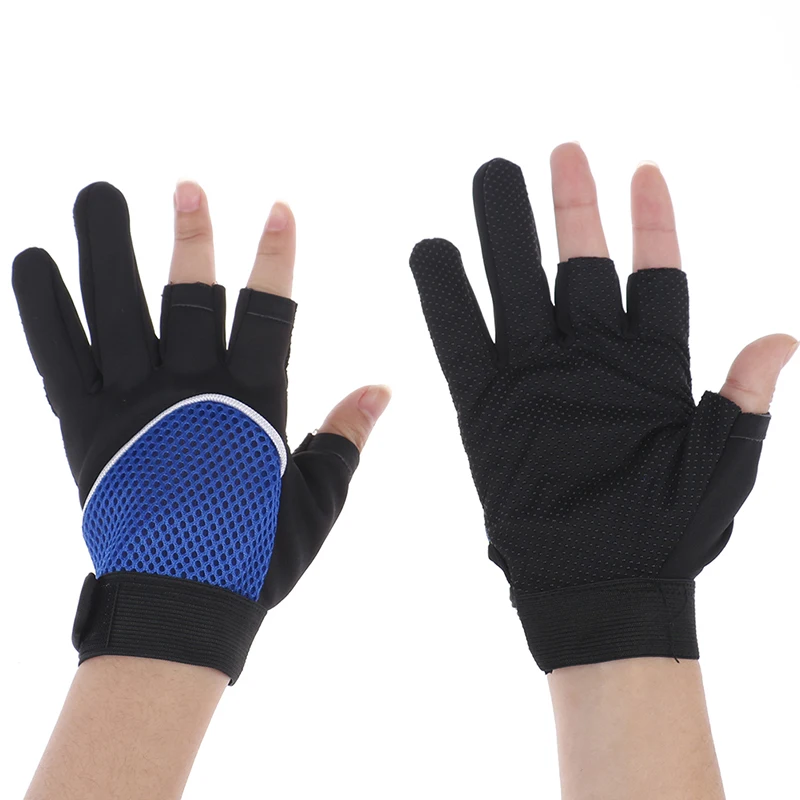 

1 Pair Fishing Gloves Outdoor Fishing Protection Anti-slip 3 Cut Finger Sports Fish Equipment Angling Gloves For Men Women