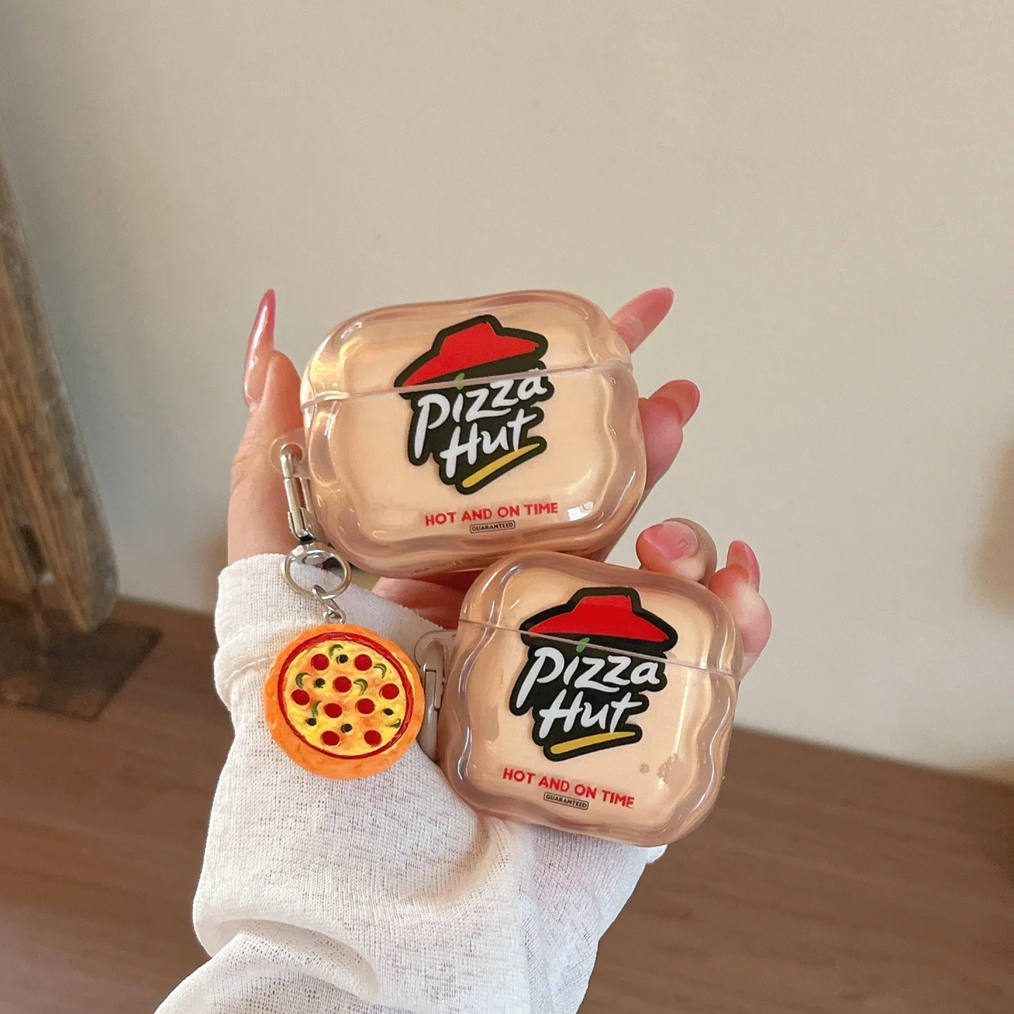 Фото Защитный чехол Spooky Pizza для Airpods 3/4, совместимый с Pro3/Pro2, для наушников 2/3 поколения, минималистичный дизайн, для женщин №3