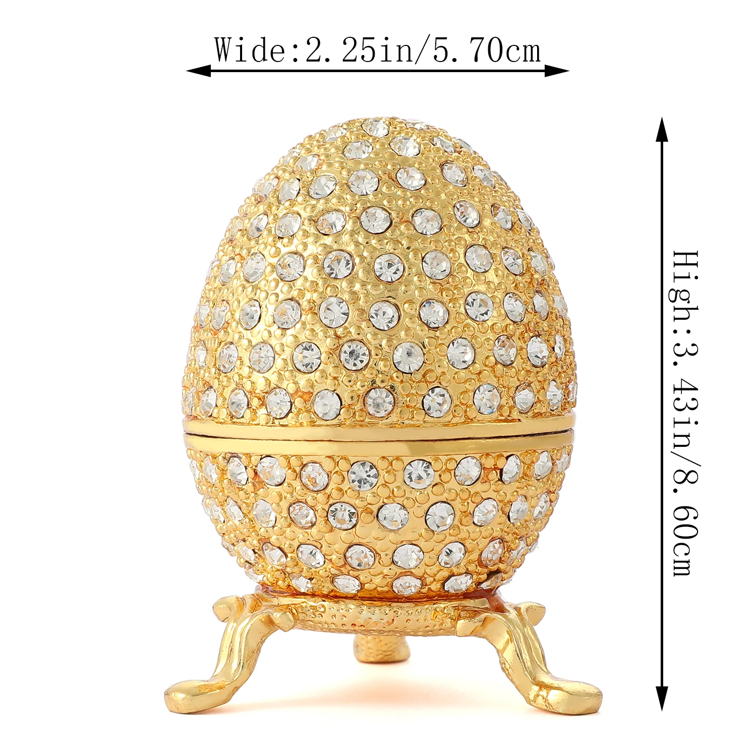 QIFU Metal Gold Easter Faberge Egg Crafts Trinket Box Home Decor | Bottles Jars & Boxes