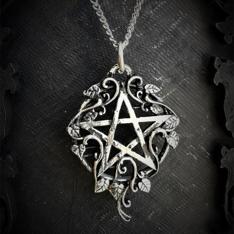 

Pentagram Pendant Necklace Pagan Wiccan Gothic Jewelry Pentagram Witch Charm Statement Necklaces Punk Magic Fashion Accessories